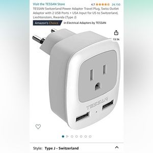 Switzerland Travel Power Adapter Plug